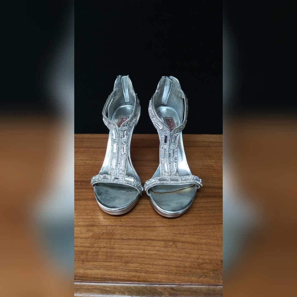 Beautiful Silver Gemed Heels